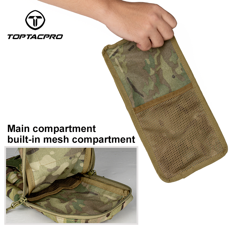 TOPTACPRO Tactical Hydration Pouch with Inner Bladder Water Bag Laser Cut MOLLE for Hiking Biking Climbing 8504