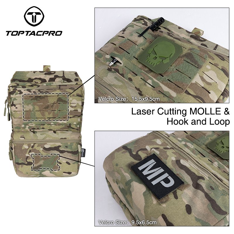 TOPTACPRO Tactical MOLLE Hydration Pack for 2L Hydration Water Bladder 8505