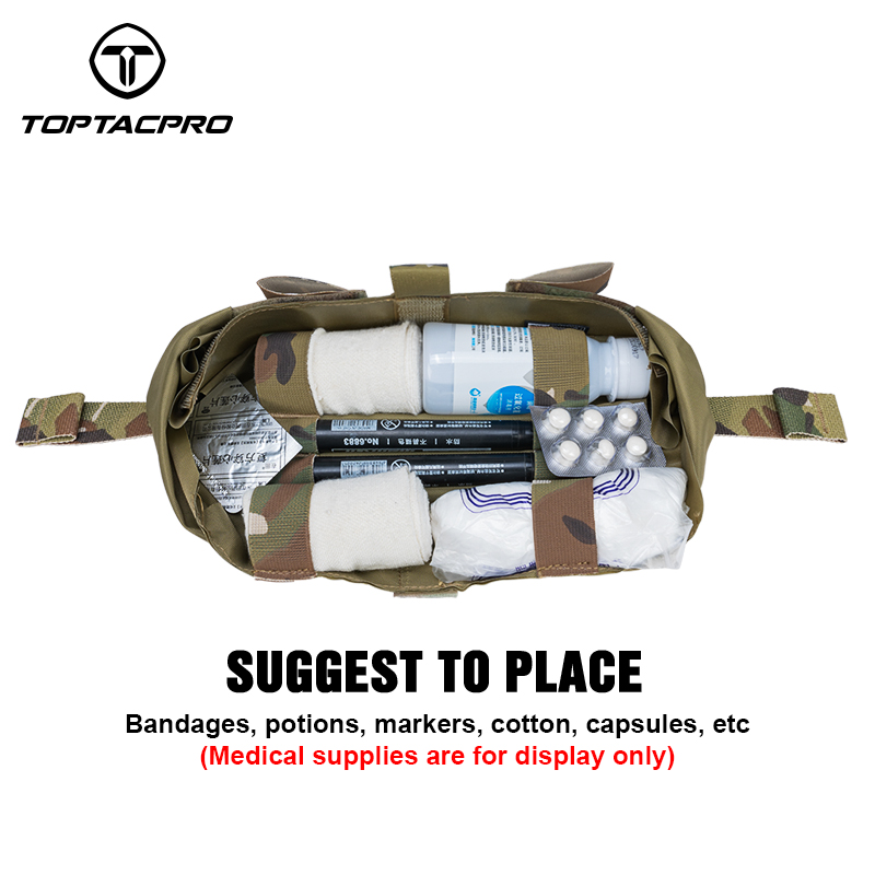 TOPTACPRO Medical Pouch IFAK First Aid Kit Removable Liner Hook & Loop 8507