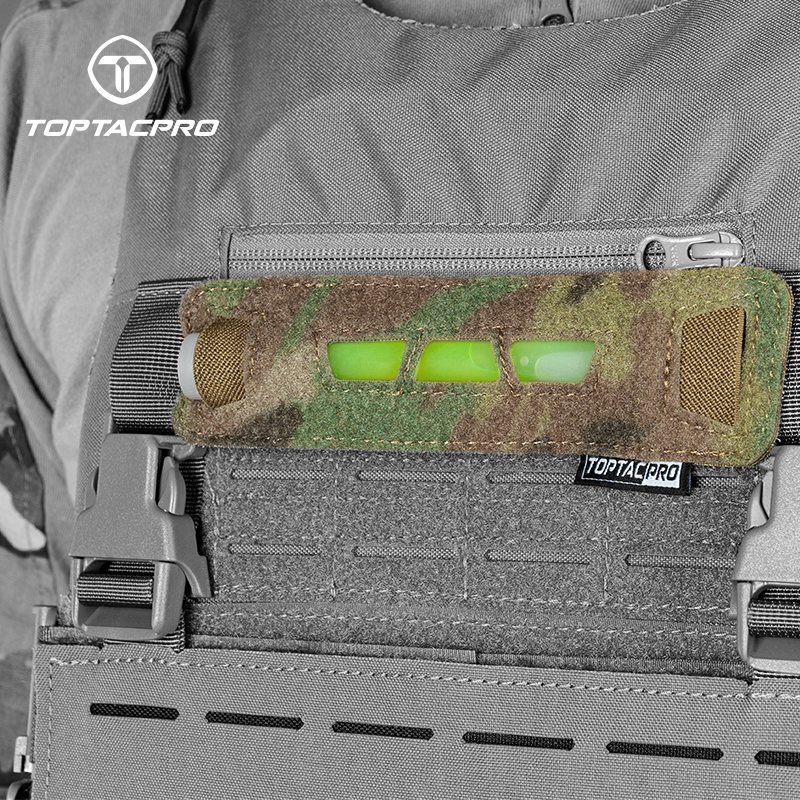 TOPTACPRO Tactical Glow Sticks Pouch Laser Cut Hook & Loop Pouch Light Sticks Holder Carrier 8509