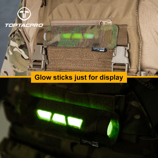 TOPTACPRO Tactical Glow Sticks Pouch Laser Cut Hook & Loop Pouch Light Sticks Holder Carrier 8509
