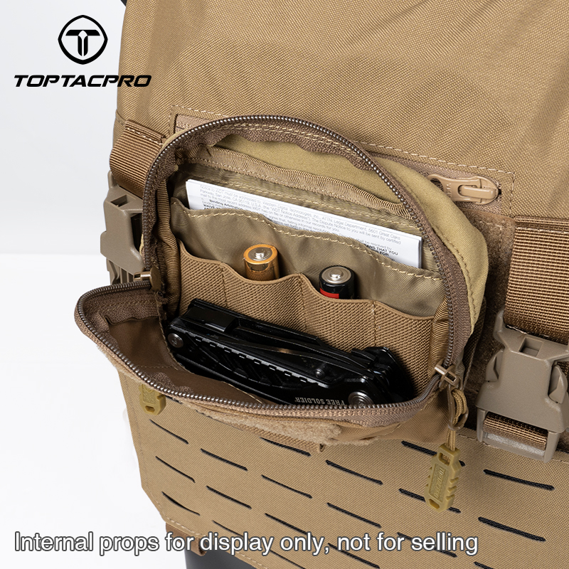 TOPTACPRO Tactical MOLLE Admin Panel Pouch Small Chest Pouch For Tactical Vest JPC2.0 AVS CPC 8510