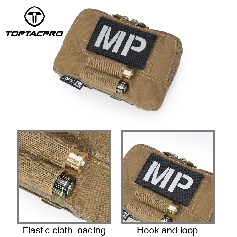 TOPTACPRO Tactical MOLLE Admin Panel Pouch Small Chest Pouch For Tactical Vest JPC2.0 AVS CPC 8510