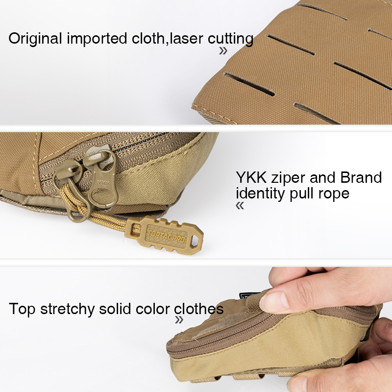 TOPTACPRO Tactical MOLLE Admin Panel Pouch Small Chest Pouch For Tactical Vest JPC2.0 AVS CPC 8510