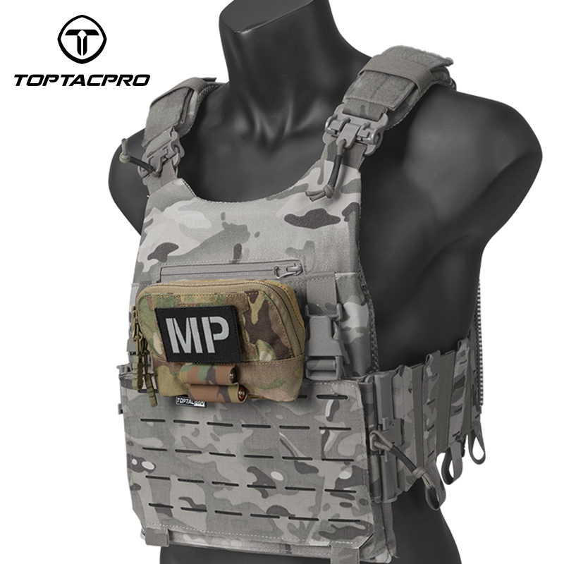 TOPTACPRO Tactical MOLLE Admin Panel Pouch Small Chest Pouch For