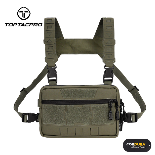 TOPTACPRO Tactical Chest Rig Bag Chest Recon Bag MOLLE Adjustable Shoulder Strap Pack 8511