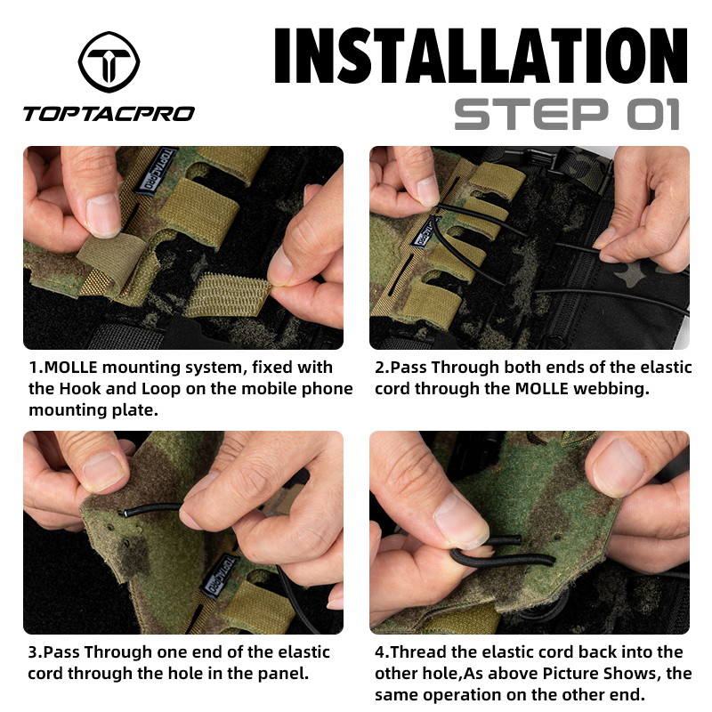 TOPTACPRO Tactical Admin Phone Pouch for Vest MOLLE Plate Carrier Phone Carrier Holder 8512