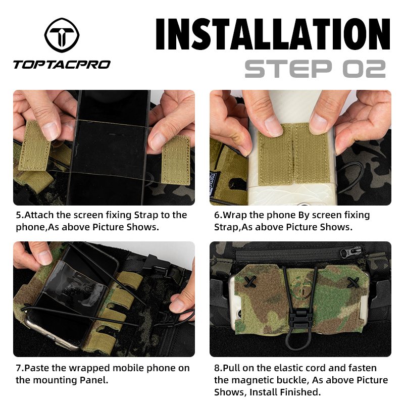 TOPTACPRO Tactical Admin Phone Pouch for Vest MOLLE Plate Carrier Phone Carrier Holder 8512