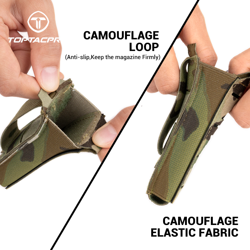 TOPTACPRO Tactical Mag Pouch 9mm MOLLE Single Mag Carrier Laser Cut 9mm Pouch 8513