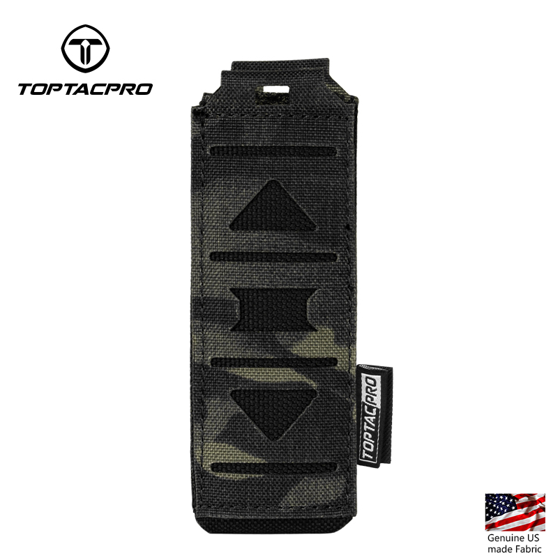 TOPTACPRO Tactical Mag Pouch 9mm MOLLE Single Mag Carrier Laser Cut 9m