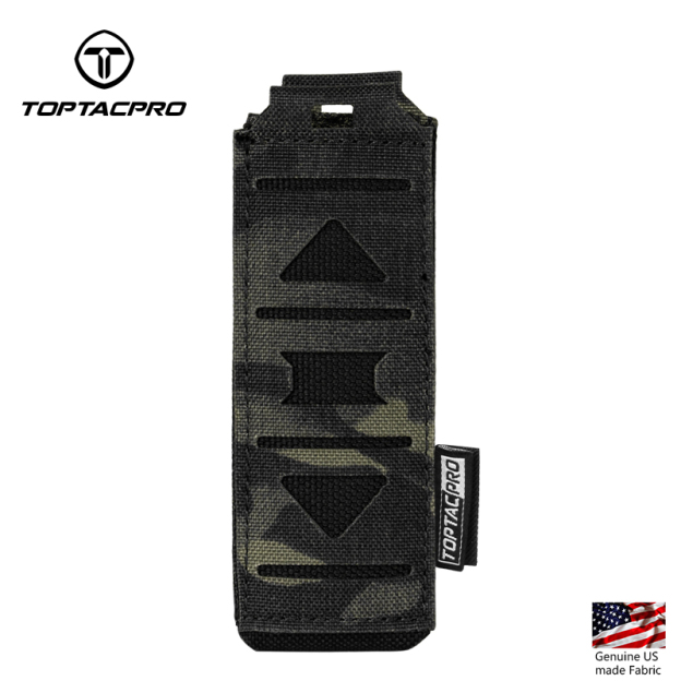 TOPTACPRO Tactical Mag Pouch 9mm MOLLE Single Mag Carrier Laser Cut 9mm Pouch 8513