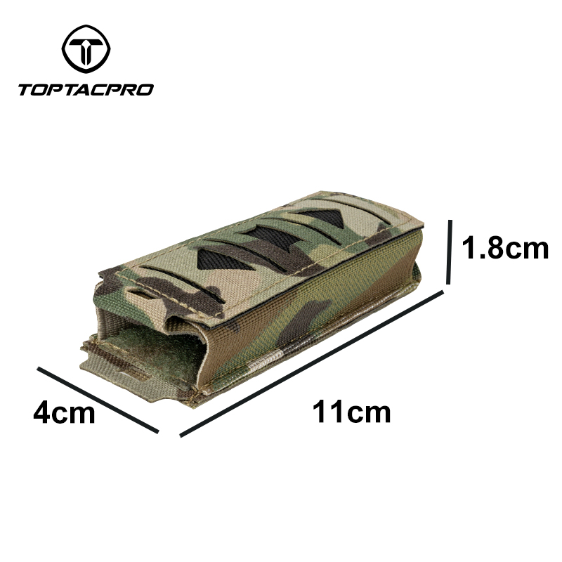 TOPTACPRO Tactical Mag Pouch 9mm MOLLE Single Mag Carrier Laser Cut 9mm Pouch 8513