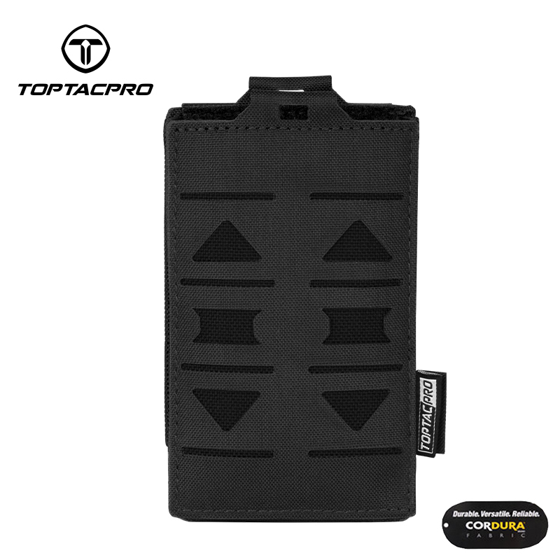 TOPTACPRO Tactical Mag Pouch 5.56mm MOLLE Single Mag Carrier Laser Cut