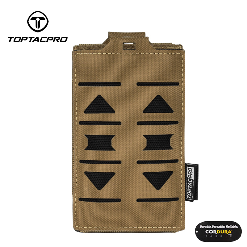 TOPTACPRO Tactical Mag Pouch 5.56mm MOLLE Single Mag Carrier Laser Cut Design Airsoft 8514
