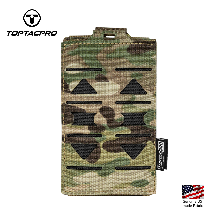 TOPTACPRO Tactical Mag Pouch 5.56mm MOLLE Single Mag Carrier Laser Cut Design Airsoft 8514
