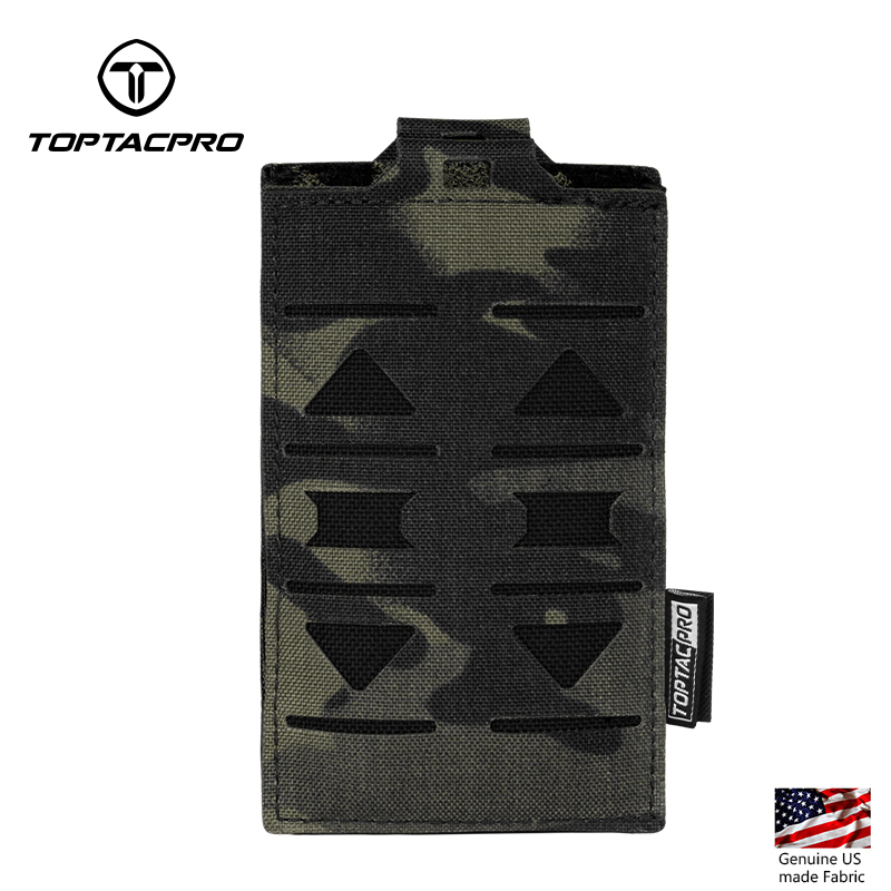 TOPTACPRO Tactical Mag Pouch 5.56mm MOLLE Single Mag Carrier Laser Cut Design Airsoft 8514