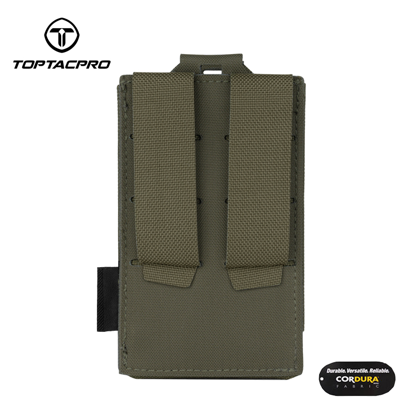 TOPTACPRO Tactical Mag Pouch 5.56mm MOLLE Single Mag Carrier Laser Cut Design Airsoft 8514