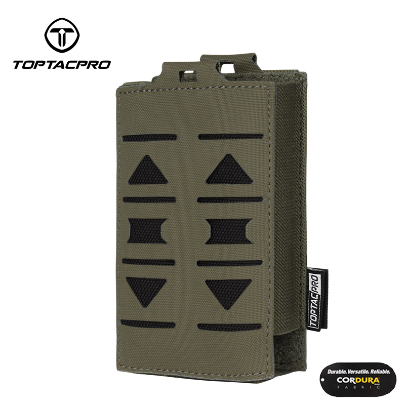 TOPTACPRO Tactical Mag Pouch 5.56mm MOLLE Single Mag Carrier Laser Cut Design Airsoft 8514