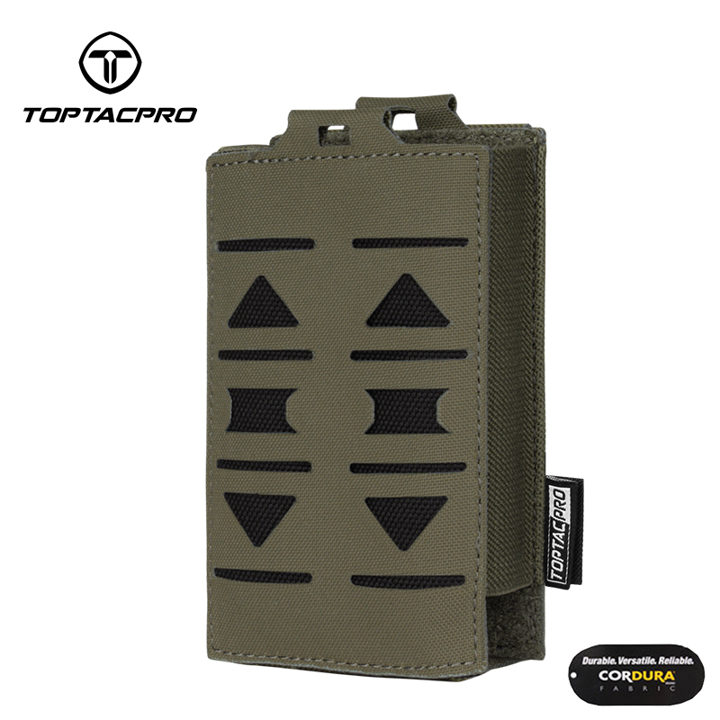 TOPTACPRO Tactical Mag Pouch 5.56mm MOLLE Single Mag Carrier Laser Cut Design Airsoft 8514