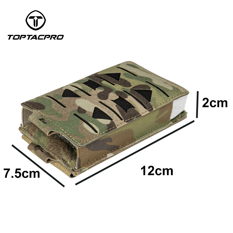 TOPTACPRO Tactical Mag Pouch 5.56mm MOLLE Single Mag Carrier Laser Cut Design Airsoft 8514