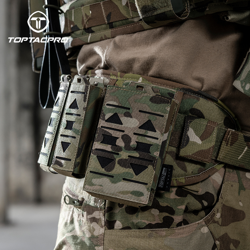 TOPTACPRO Tactical Mag Pouch 5.56mm MOLLE Single Mag Carrier Laser Cut Design Airsoft 8514