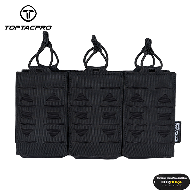 TOPTACPRO Tactical Triple Mag Pouch  5.56mm MOLLE Mag Carrier Laser Cut Design 8515