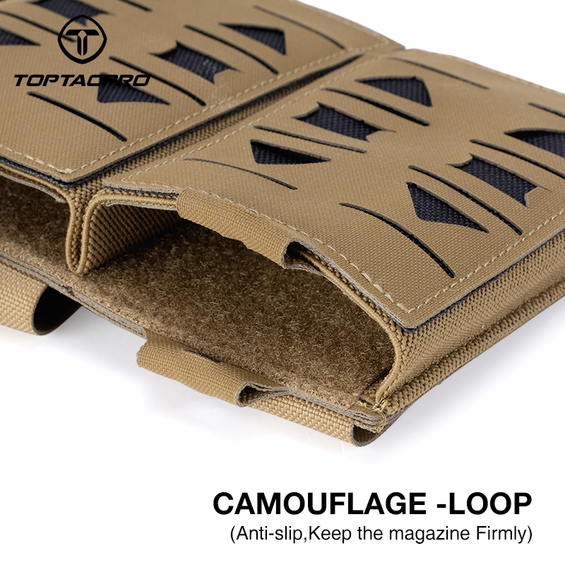TOPTACPRO Tactical Mag Pouch MOLLE Triple Mag Carrier Laser Cut 5.56mm Airsoft 8515