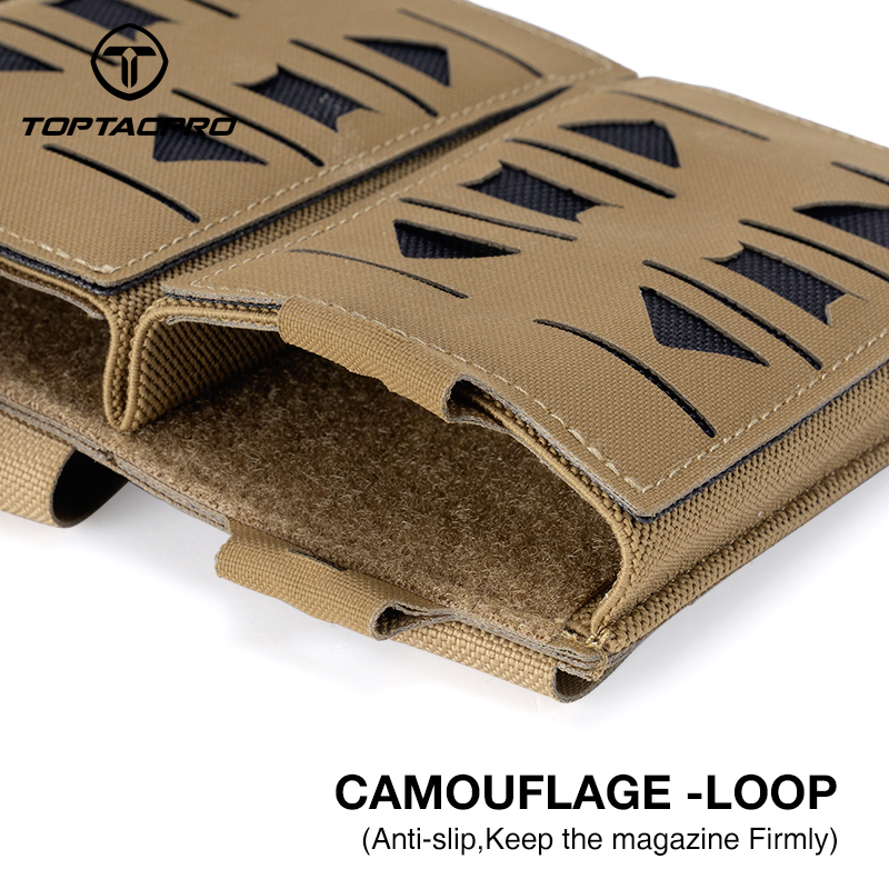 TOPTACPRO Tactical Mag Pouch MOLLE Triple Mag Carrier Laser Cut 5.56mm Airsoft 8515