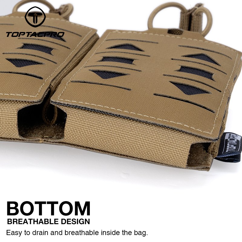 TOPTACPRO Tactical Mag Pouch MOLLE Triple Mag Carrier Laser Cut 5.56mm Airsoft 8515