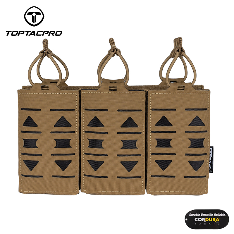 TOPTACPRO Tactical Triple Mag Pouch  5.56mm MOLLE Mag Carrier Laser Cut Design 8515