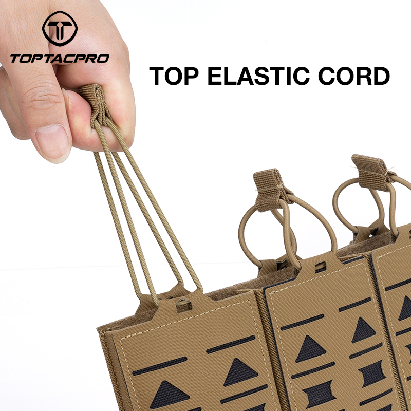 TOPTACPRO Tactical Mag Pouch MOLLE Triple Mag Carrier Laser Cut 5.56mm Airsoft 8515