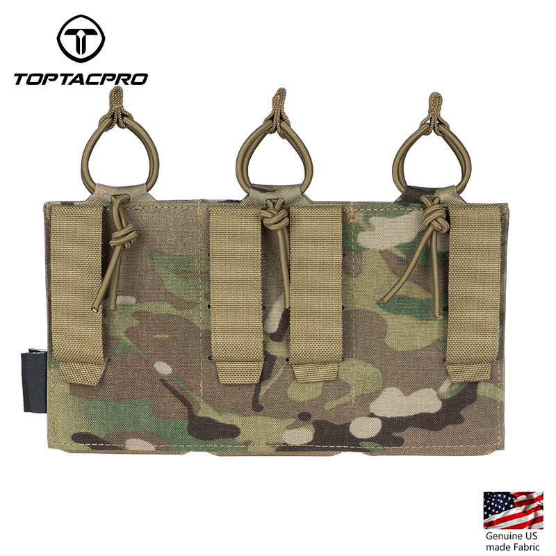 TOPTACPRO Tactical Mag Pouch MOLLE Triple Mag Carrier Laser Cut 5.56mm Airsoft 8515