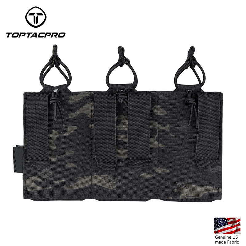 TOPTACPRO Tactical Mag Pouch MOLLE Triple Mag Carrier Laser Cut 5.56mm Airsoft 8515