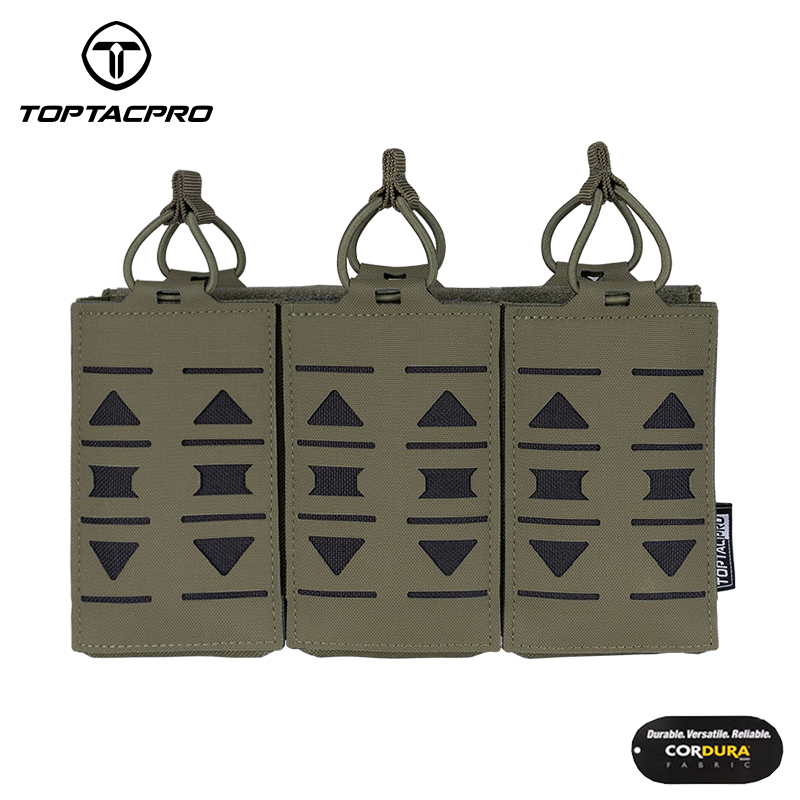 TOPTACPRO Tactical Triple Mag Pouch  5.56mm MOLLE Mag Carrier Laser Cut Design 8515