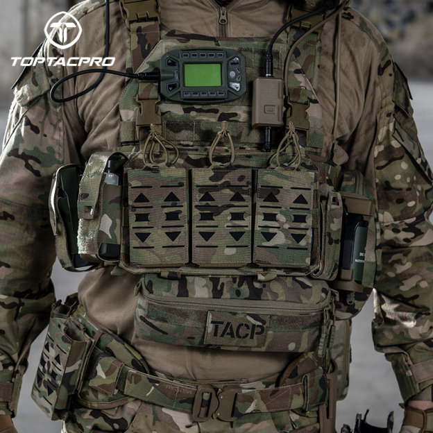 TOPTACPRO Tactical Mag Pouch MOLLE Triple Mag Carrier Laser Cut 5.56mm Airsoft 8515