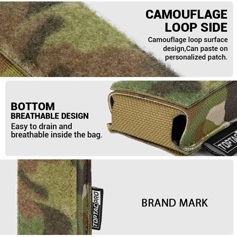 TOPTACPRO Tactical 9mm Mag Pouch MOLLE Pouch With Hook Handle 8516