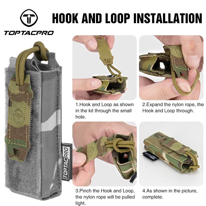 TOPTACPRO Tactical 9mm Mag Pouch MOLLE Pouch With Hook Handle 8516