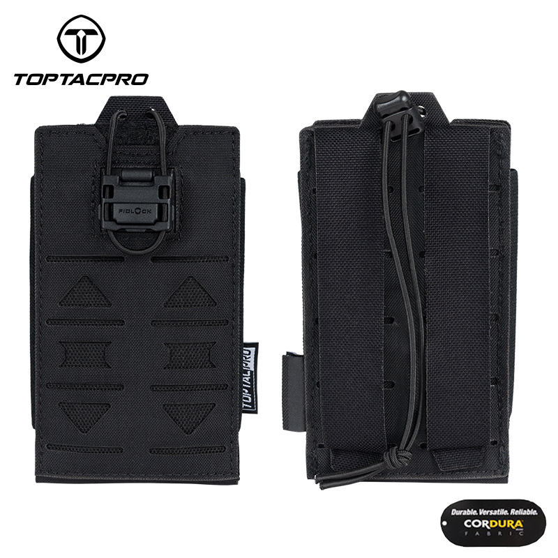 TOPTACPRO Tactical Radio Pouch Talkie Walkie  PRC148 152 MPU5  MOLLE Laser Cut 8517