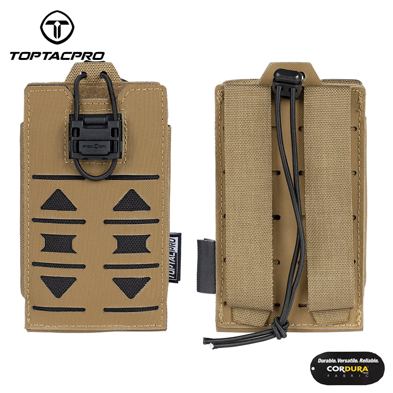 TOPTACPRO Tactical Radio Pouch Talkie Walkie  PRC148 152 MPU5  MOLLE Laser Cut 8517