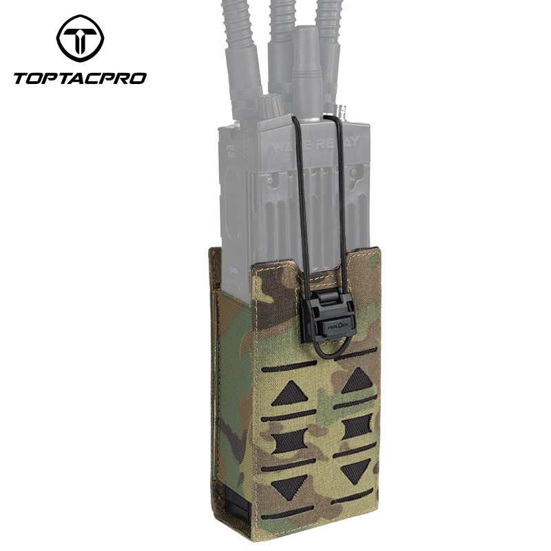 TOPTACPRO Tactical Radio Pouch Talkie Walkie  PRC148 152 MPU5  MOLLE Laser Cut 8517