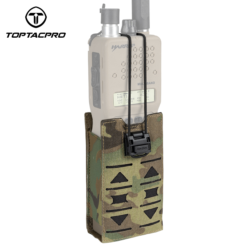 TOPTACPRO Tactical Radio Pouch Talkie Walkie  PRC148 152 MPU5  MOLLE Laser Cut 8517