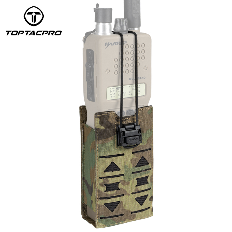 TOPTACPRO Tactical Radio Pouch Talkie Walkie  PRC148 152 MPU5  MOLLE Laser Cut 8517
