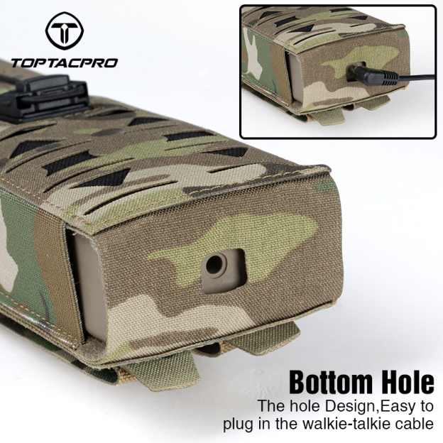 TOPTACPRO Tactical Radio Pouch Talkie Walkie  PRC148 152 MPU5  MOLLE Laser Cut 8517