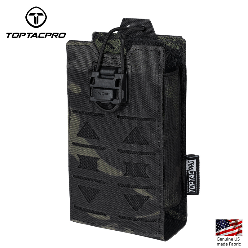 TOPTACPRO Tactical Radio Pouch Talkie Walkie  PRC148 152 MPU5  MOLLE Laser Cut 8517