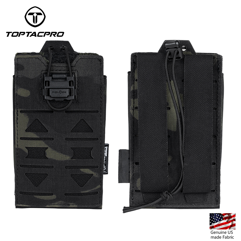 TOPTACPRO Tactical Radio Pouch Talkie Walkie  PRC148 152 MPU5  MOLLE Laser Cut 8517