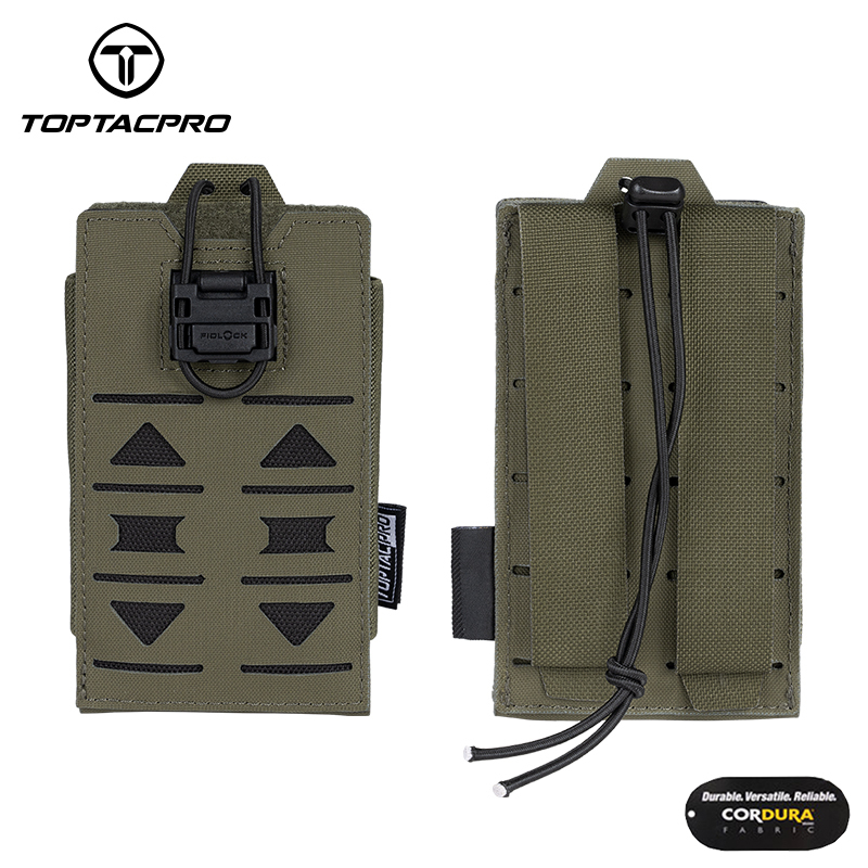 TOPTACPRO Tactical Radio Pouch Talkie Walkie  PRC148 152 MPU5  MOLLE Laser Cut 8517