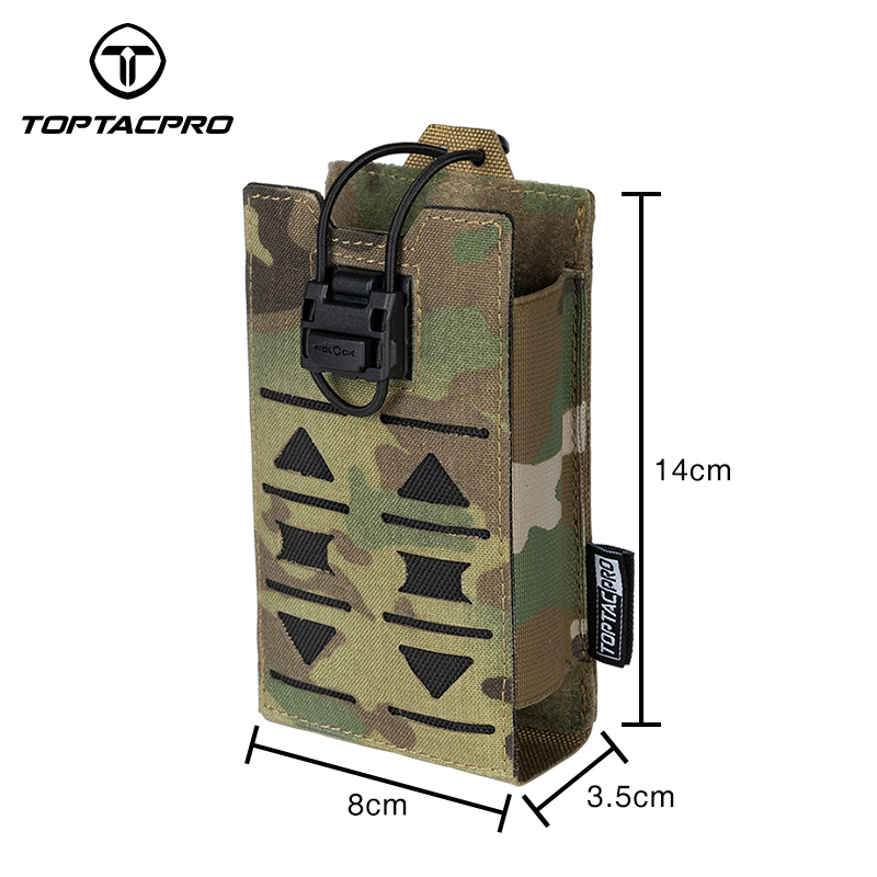 TOPTACPRO Tactical Radio Pouch Talkie Walkie  PRC148 152 MPU5  MOLLE Laser Cut 8517