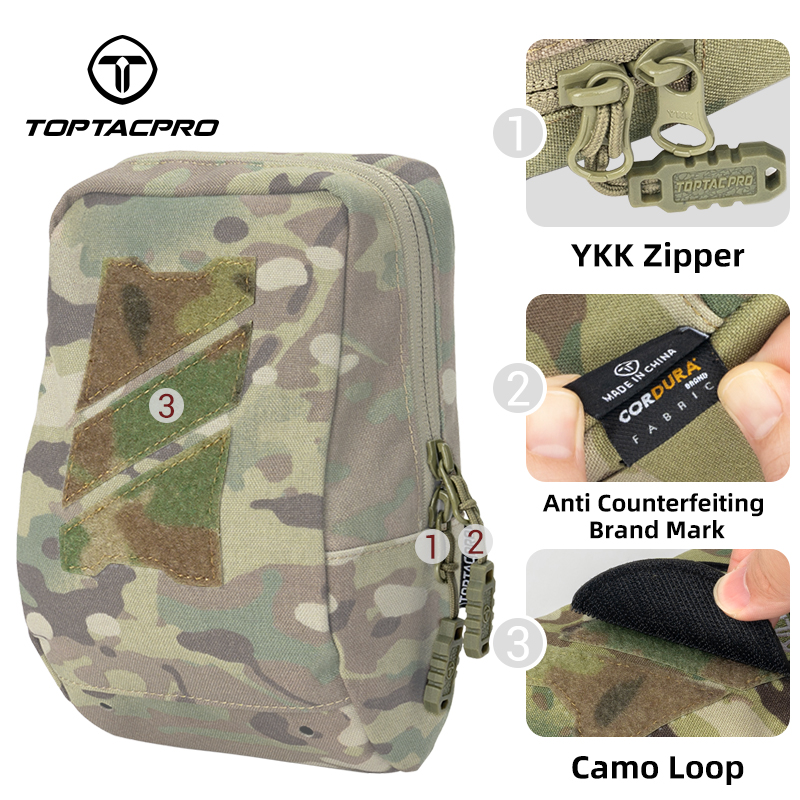 TOPTACPRO Tactical Pouch MOLLE Utility Pouch Military Duty Hunting 500D Cordura Nylon 8518