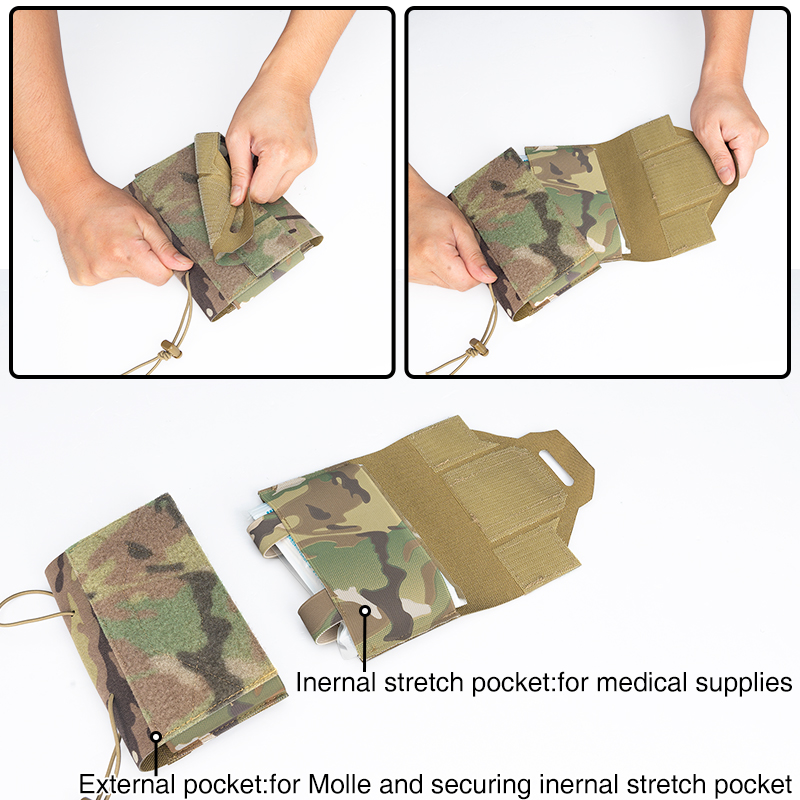 TOPTACPRO Tactical Micro Medical Pouch Tourniquet Holder Survival Molle First Aid Kits Quick Release 8519