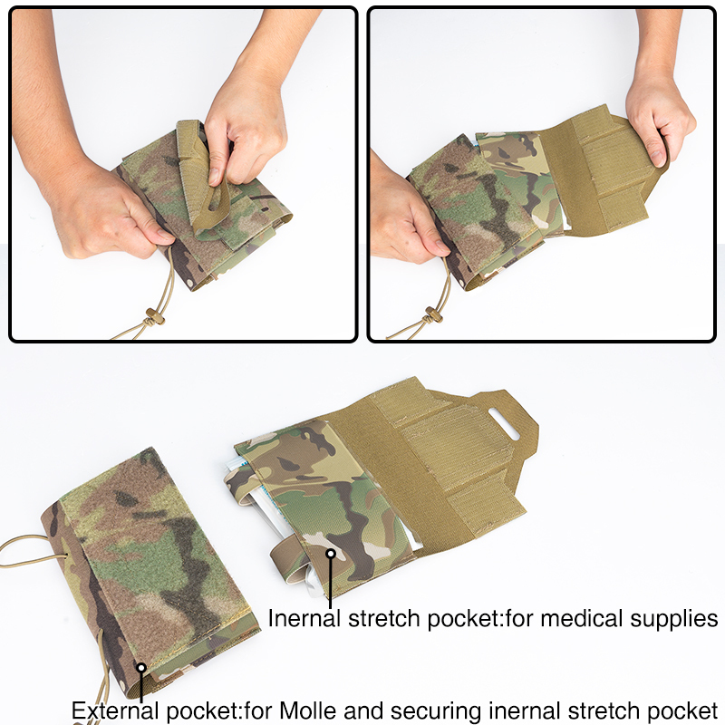TOPTACPRO Tactical Micro Medical Pouch Tourniquet Holder Survival Molle First Aid Kits Quick Release 8519